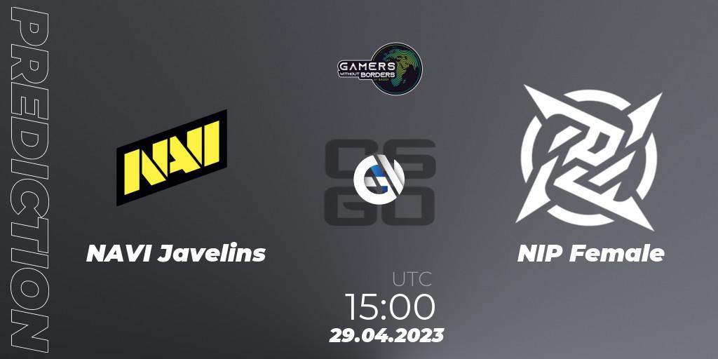 Prognose für das Spiel NAVI Javelins VS NIP Female. 29.04.2023 at 15:00. Counter-Strike (CS2) - Gamers Without Borders Women Charity Cup 2023