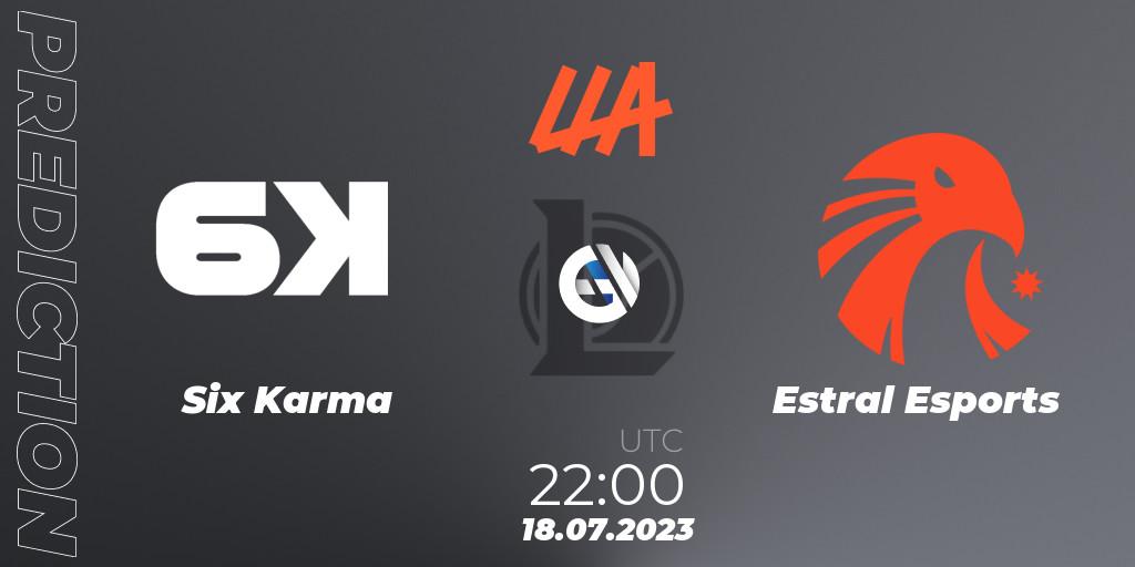 Prognose für das Spiel Six Karma VS Estral Esports. 18.07.23. LoL - LLA Closing 2023 - Group Stage