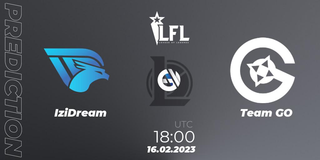 Prognose für das Spiel IziDream VS Team GO. 16.02.2023 at 18:00. LoL - LFL Spring 2023 - Group Stage