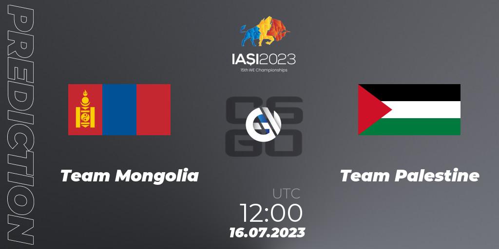 Prognose für das Spiel Team Mongolia VS Team Palestine. 16.07.23. CS2 (CS:GO) - IESF Asian Championship 2023
