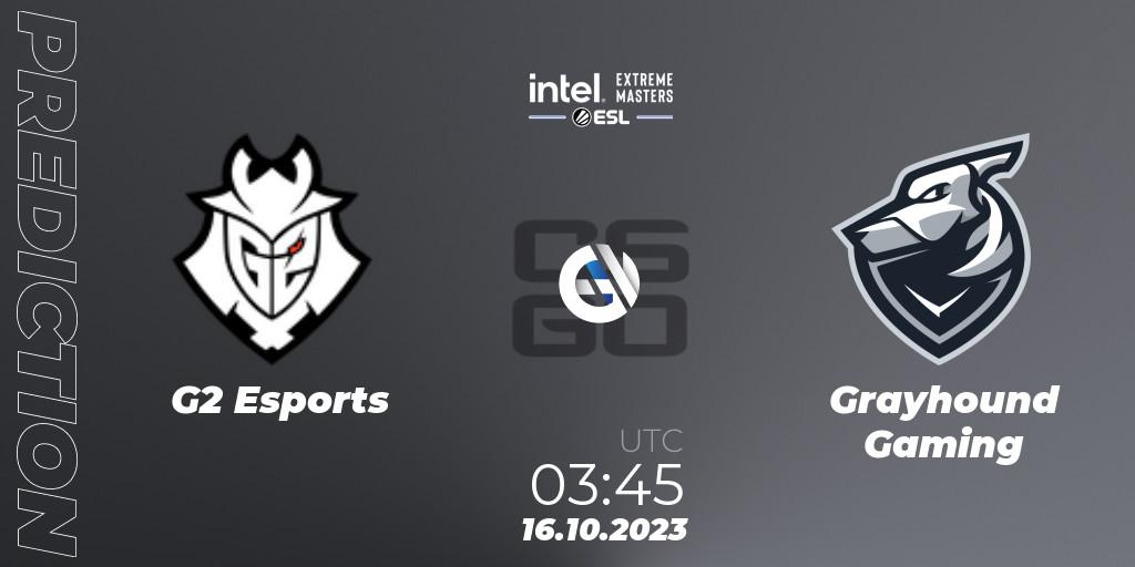 Prognose für das Spiel G2 Esports VS Grayhound Gaming. 16.10.23. CS2 (CS:GO) - IEM Sydney 2023