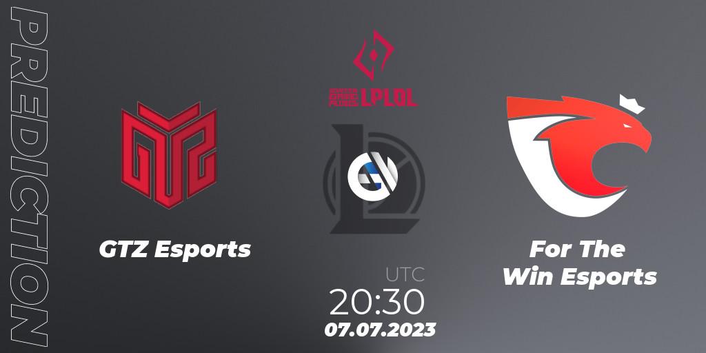 Prognose für das Spiel GTZ Esports VS For The Win Esports. 15.06.2023 at 20:30. LoL - LPLOL Split 2 2023 - Group Stage