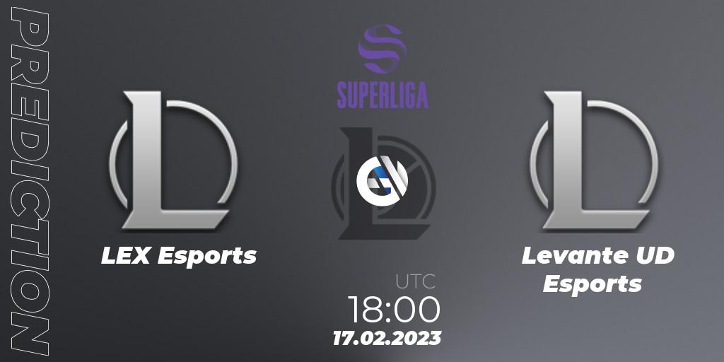 Prognose für das Spiel LEX Esports VS Levante UD Esports. 17.02.2023 at 18:00. LoL - LVP Superliga 2nd Division Spring 2023 - Group Stage