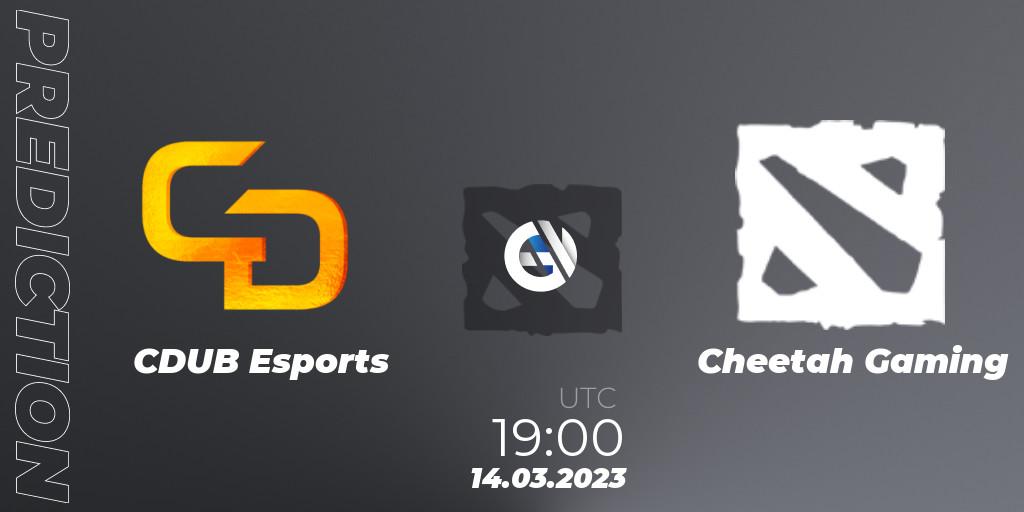 Prognose für das Spiel CDUB Esports VS Cheetah Gaming. 14.03.2023 at 19:09. Dota 2 - TodayPay Invitational Season 4