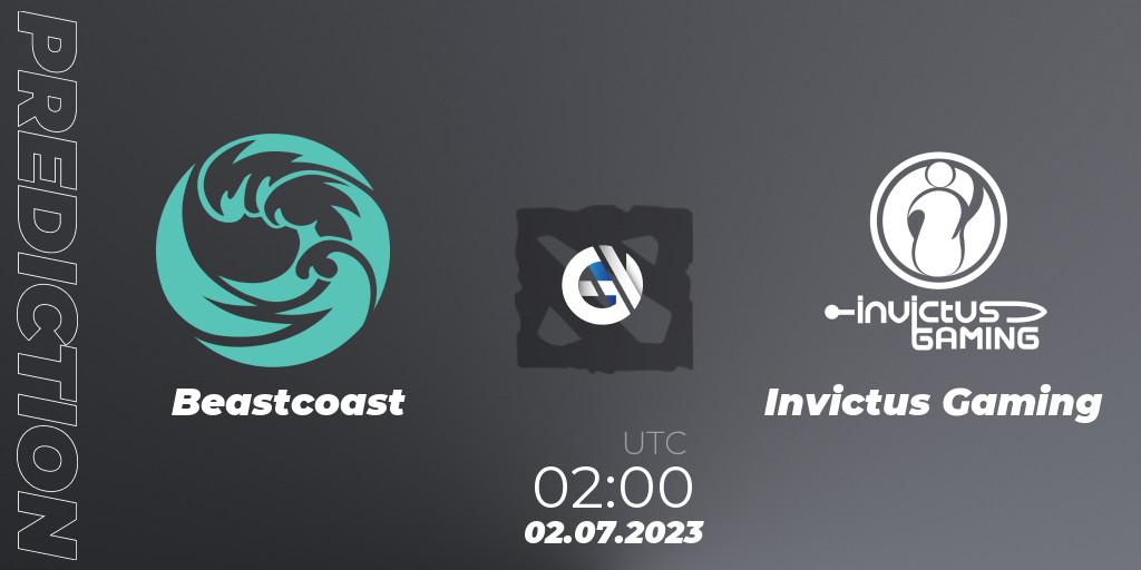 Prognose für das Spiel Beastcoast VS Invictus Gaming. 02.07.23. Dota 2 - Bali Major 2023 - Group Stage
