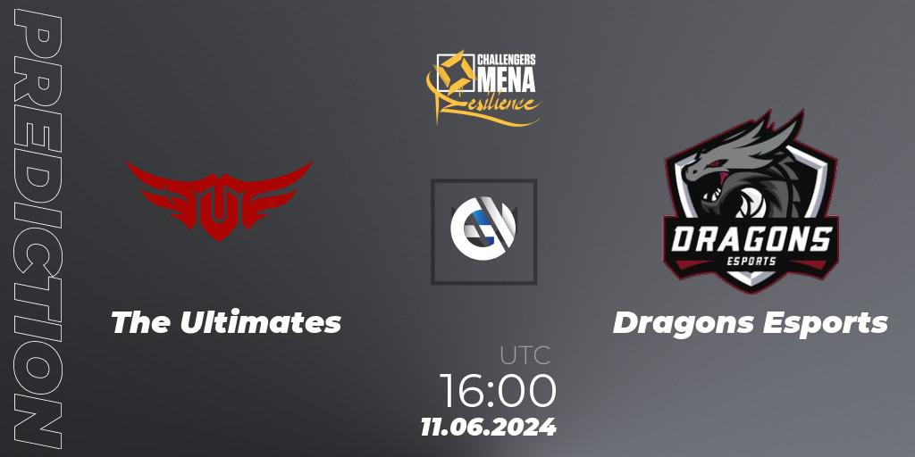 Prognose für das Spiel The Ultimates VS Dragons Esports. 11.06.2024 at 16:00. VALORANT - VALORANT Challengers 2024 MENA: Resilience Split 2 - GCC and Iraq