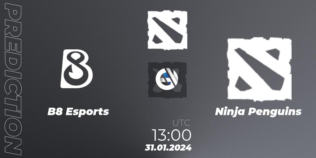 Prognose für das Spiel B8 Esports VS Ninja Penguins. 31.01.24. Dota 2 - European Pro League Season 16