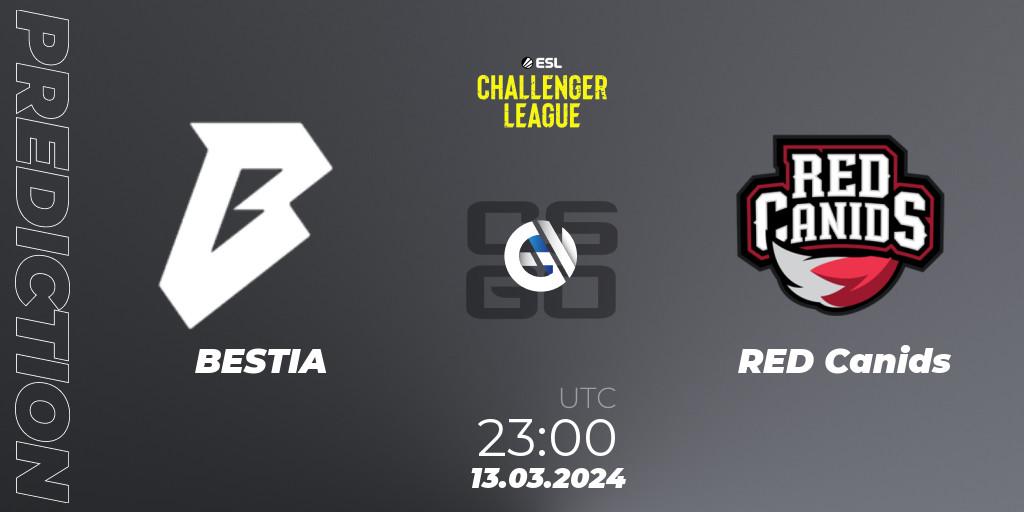 Prognose für das Spiel BESTIA VS RED Canids. 25.04.24. CS2 (CS:GO) - ESL Challenger League Season 47: South America