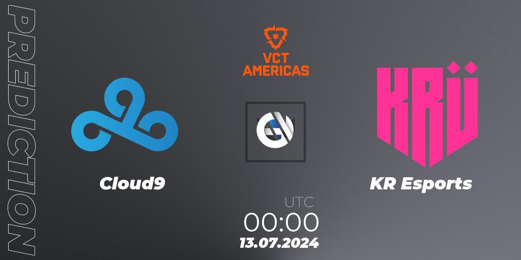 Prognose für das Spiel Cloud9 VS KRÜ Esports. 13.07.2024 at 00:00. VALORANT - VALORANT Champions Tour 2024: Americas League - Stage 2 - Group Stage