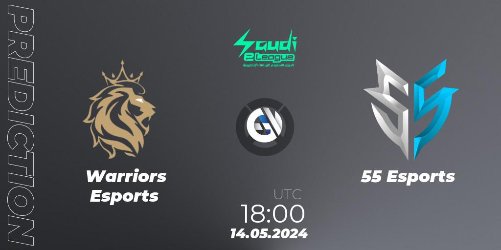 Prognose für das Spiel Warriors Esports VS 55 Esports. 14.05.2024 at 19:00. Overwatch - Saudi eLeague 2024 - Major 2 Phase 1