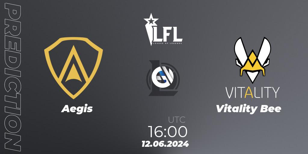 Prognose für das Spiel Aegis VS Vitality Bee. 12.06.2024 at 16:00. LoL - LFL Summer 2024