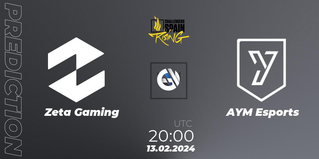 Prognose für das Spiel Zeta Gaming VS AYM Esports. 13.02.24. VALORANT - VALORANT Challengers 2024 Spain: Rising Split 1
