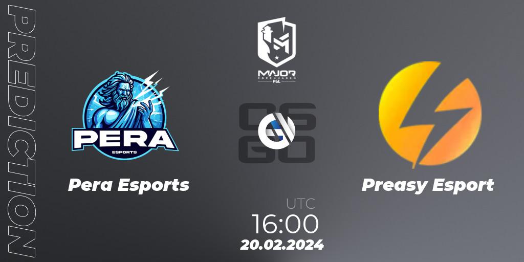 Prognose für das Spiel Pera Esports VS Preasy Esport. 20.02.24. CS2 (CS:GO) - PGL CS2 Major Copenhagen 2024: European RMR B
