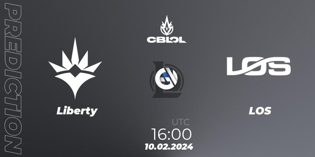 Prognose für das Spiel Liberty VS LOS. 10.02.24. LoL - CBLOL Split 1 2024 - Group Stage