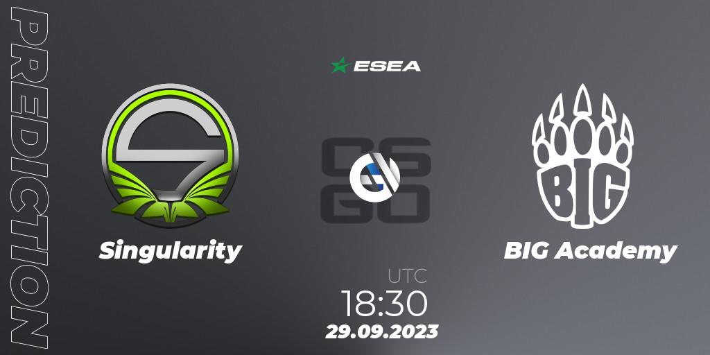 Prognose für das Spiel Singularity VS BIG Academy. 29.09.23. CS2 (CS:GO) - ESEA Advanced Season 46 Europe