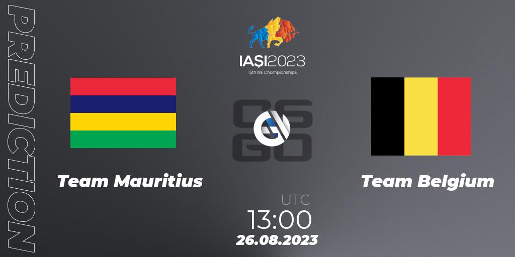 Prognose für das Spiel Team Mauritius VS Team Belgium. 26.08.2023 at 18:30. Counter-Strike (CS2) - IESF World Esports Championship 2023