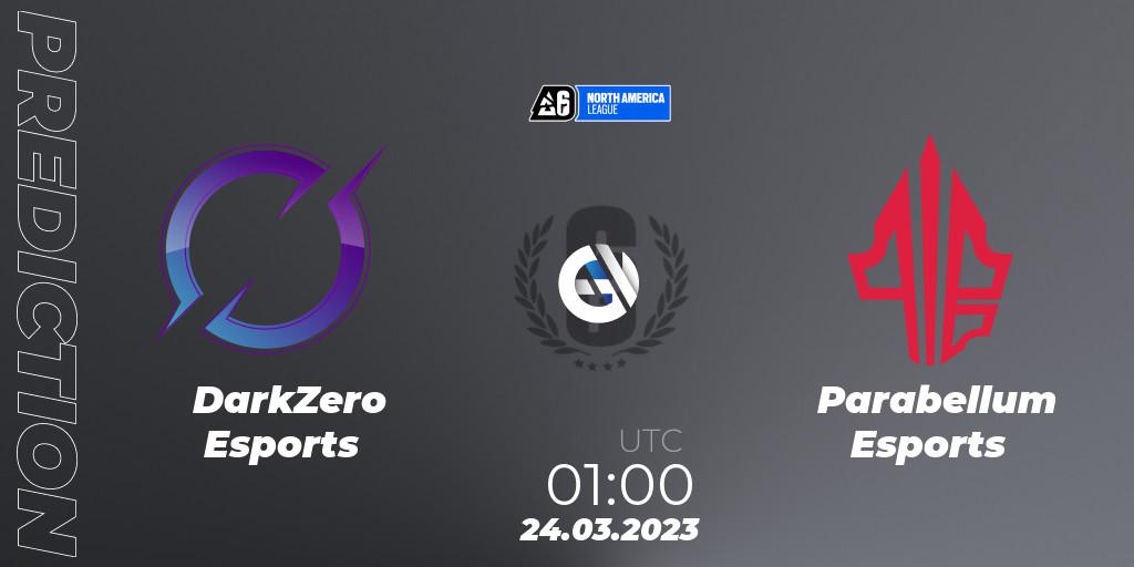 Prognose für das Spiel DarkZero Esports VS Parabellum Esports. 24.03.23. Rainbow Six - North America League 2023 - Stage 1