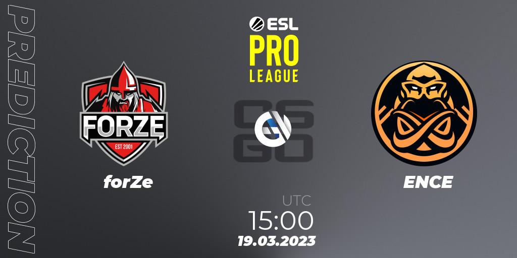 Prognose für das Spiel forZe VS ENCE. 19.03.23. CS2 (CS:GO) - ESL Pro League Season 17