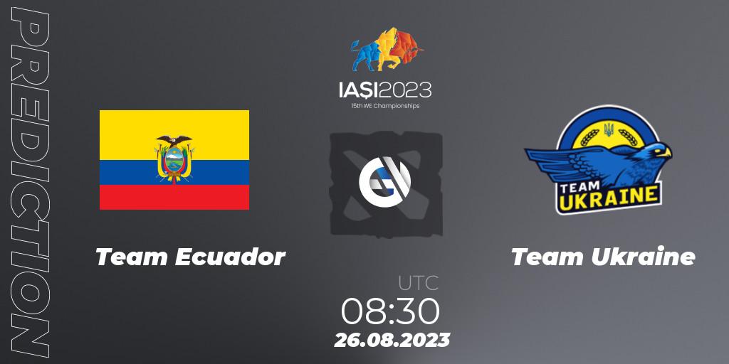 Prognose für das Spiel Team Ecuador VS Team Ukraine. 26.08.23. Dota 2 - IESF World Championship 2023