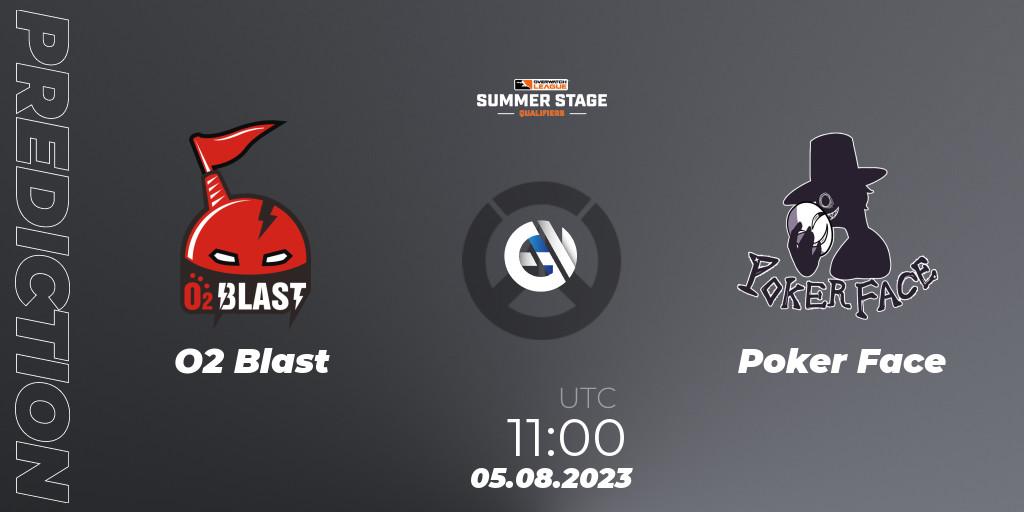 Prognose für das Spiel O2 Blast VS Poker Face. 05.08.23. Overwatch - Overwatch League 2023 - Summer Stage Qualifiers