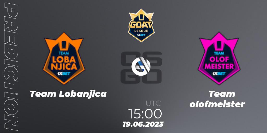 Prognose für das Spiel Team Lobanjica VS Team olofmeister. 19.06.2023 at 15:00. Counter-Strike (CS2) - 1xBet GOAT League 2023 Summer VACation
