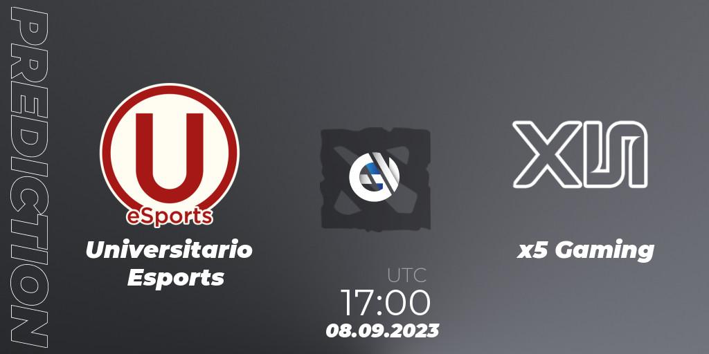 Prognose für das Spiel Universitario Esports VS x5 Gaming. 08.09.2023 at 17:01. Dota 2 - EPL World Series: America Season 7