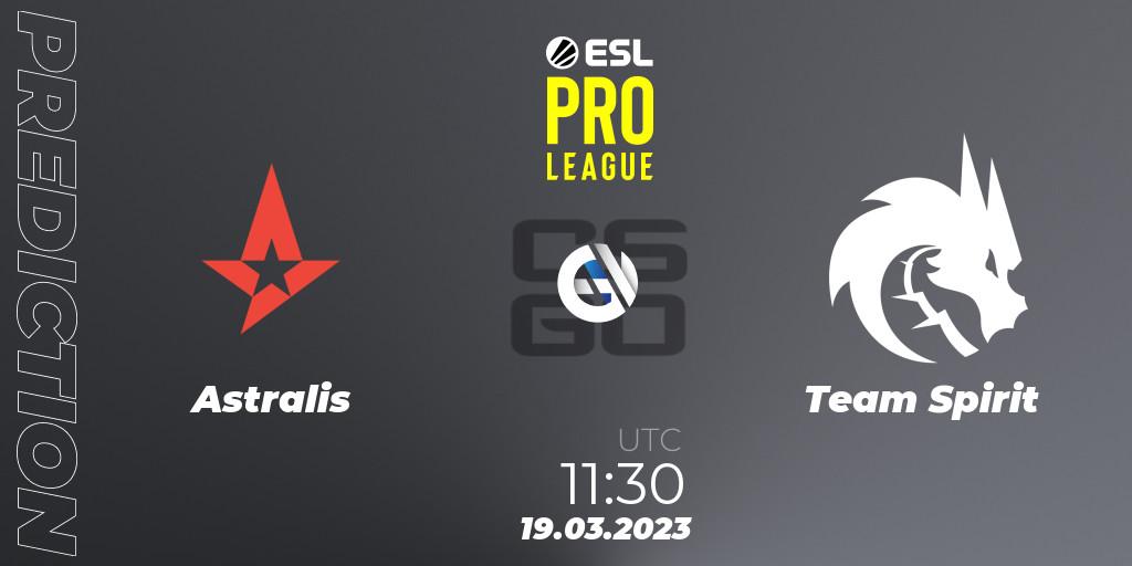 Prognose für das Spiel Astralis VS Team Spirit. 19.03.23. CS2 (CS:GO) - ESL Pro League Season 17