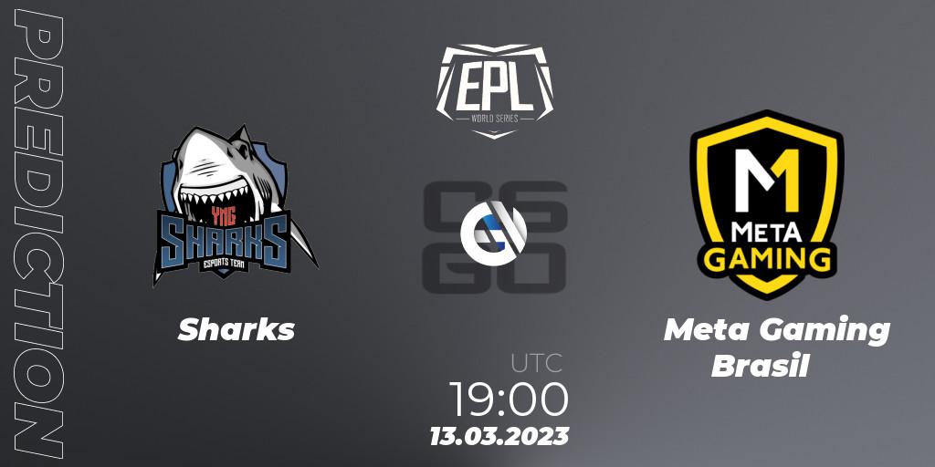 Prognose für das Spiel Sharks VS Meta Gaming Brasil. 13.03.2023 at 19:05. Counter-Strike (CS2) - EPL World Series: Americas Season 3