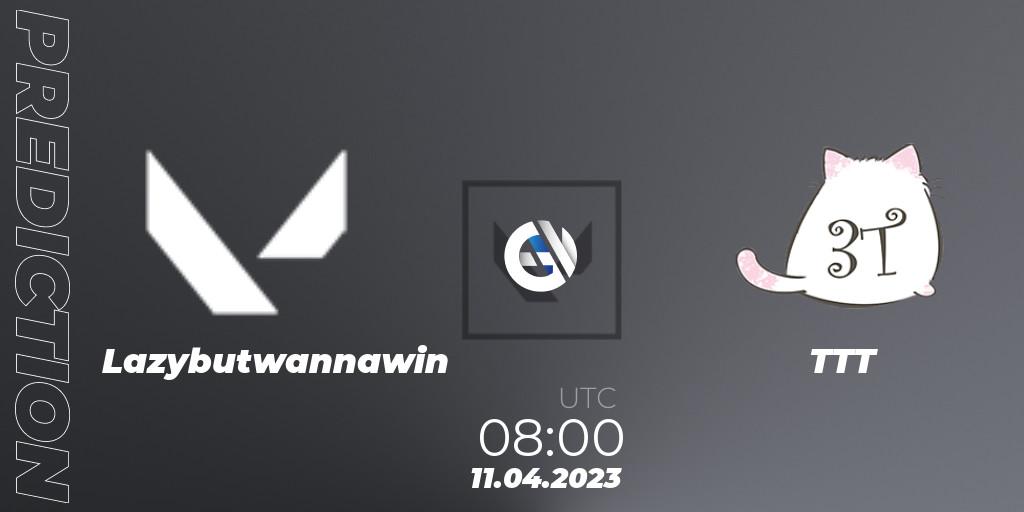 Prognose für das Spiel Lazybutwannawin VS TTT. 11.04.23. VALORANT - VALORANT Challengers 2023: Vietnam Split 2 - Group Stage