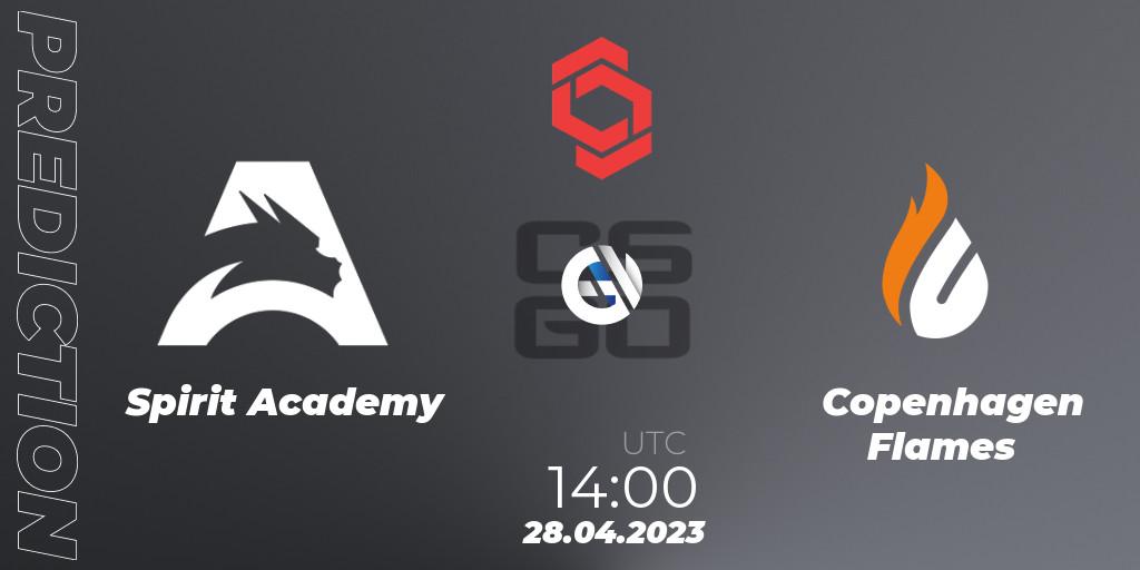 Prognose für das Spiel Spirit Academy VS Copenhagen Flames. 28.04.23. CS2 (CS:GO) - CCT Central Europe Series #6