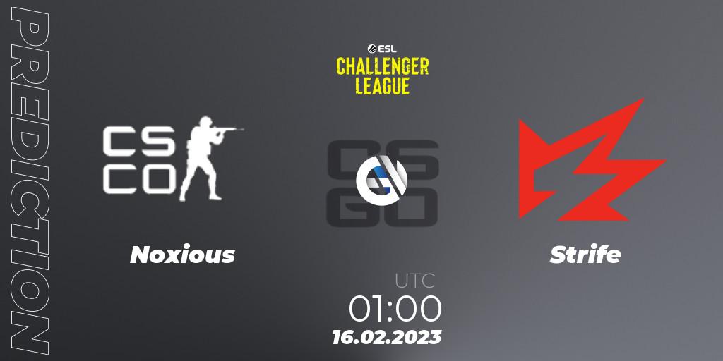 Prognose für das Spiel Noxious VS Strife. 21.02.23. CS2 (CS:GO) - ESL Challenger League Season 44: North America