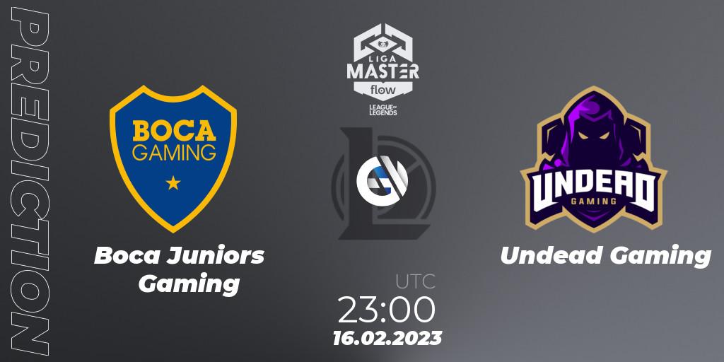 Prognose für das Spiel Boca Juniors Gaming VS Undead Gaming. 16.02.2023 at 23:00. LoL - Liga Master Opening 2023 - Group Stage