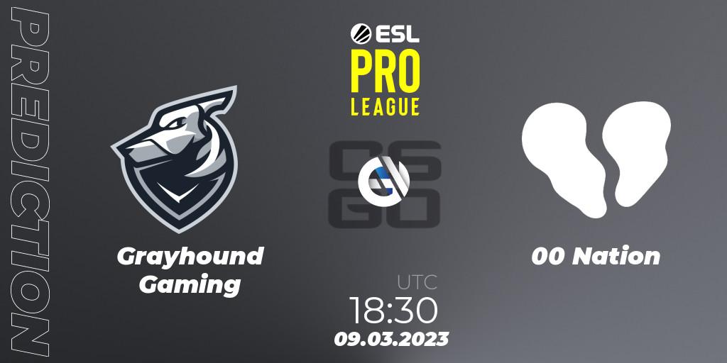 Prognose für das Spiel Grayhound Gaming VS 00 Nation. 09.03.23. CS2 (CS:GO) - ESL Pro League Season 17