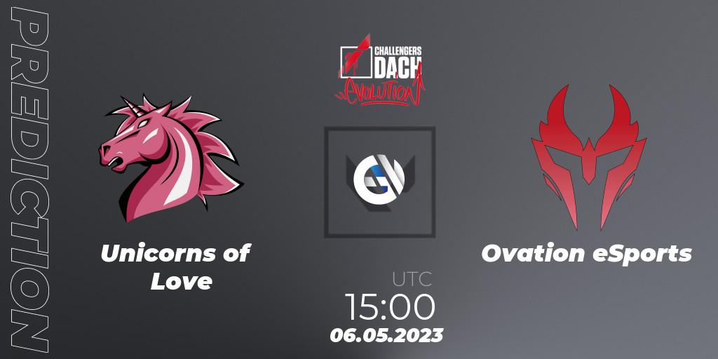 Prognose für das Spiel Unicorns of Love VS Ovation eSports. 06.05.2023 at 15:00. VALORANT - VALORANT Challengers DACH: Evolution Split 2 - Regular Season