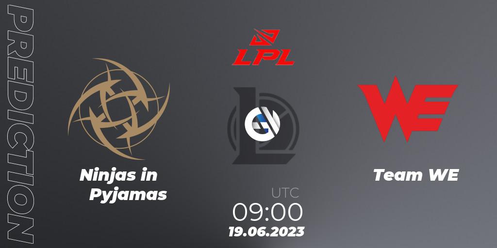 Prognose für das Spiel Ninjas in Pyjamas VS Team WE. 19.06.23. LoL - LPL Summer 2023 Regular Season
