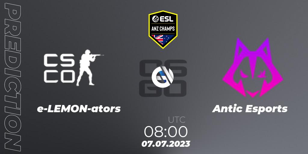 Prognose für das Spiel e-LEMON-ators VS Antic Esports. 07.06.23. CS2 (CS:GO) - ESL ANZ Champs Season 16
