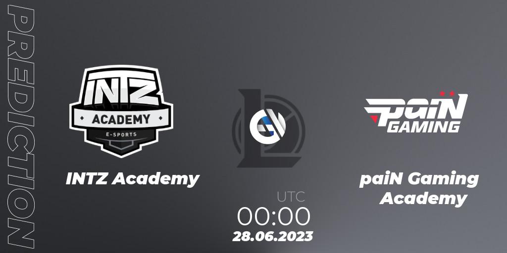 Prognose für das Spiel INTZ Academy VS paiN Gaming Academy. 28.06.23. LoL - CBLOL Academy Split 2 2023 - Group Stage
