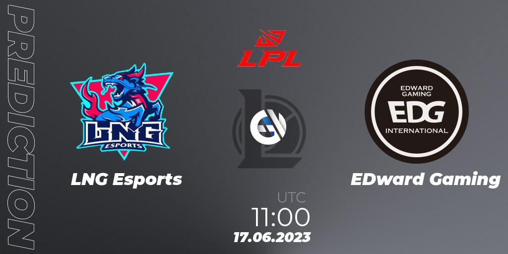 Prognose für das Spiel LNG Esports VS EDward Gaming. 17.06.23. LoL - LPL Summer 2023 Regular Season