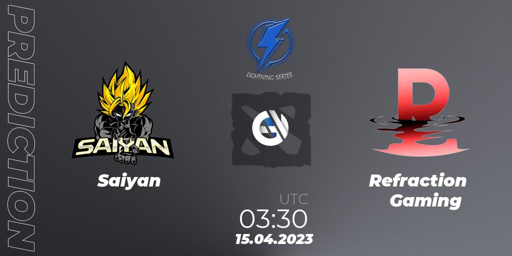 Prognose für das Spiel Saiyan VS Refraction Gaming. 15.04.23. Dota 2 - Lightning Series