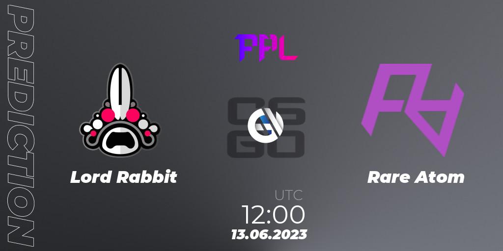 Prognose für das Spiel Lord Rabbit VS Rare Atom. 13.06.23. CS2 (CS:GO) - Perfect World Arena Premier League Season 4