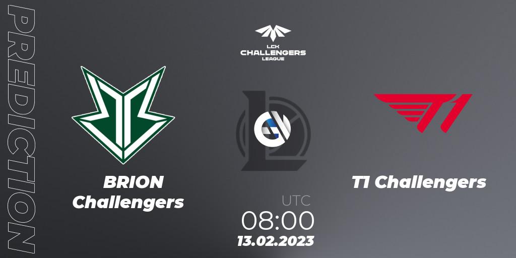Prognose für das Spiel Brion Esports Challengers VS T1 Challengers. 13.02.2023 at 07:20. LoL - LCK Challengers League 2023 Spring