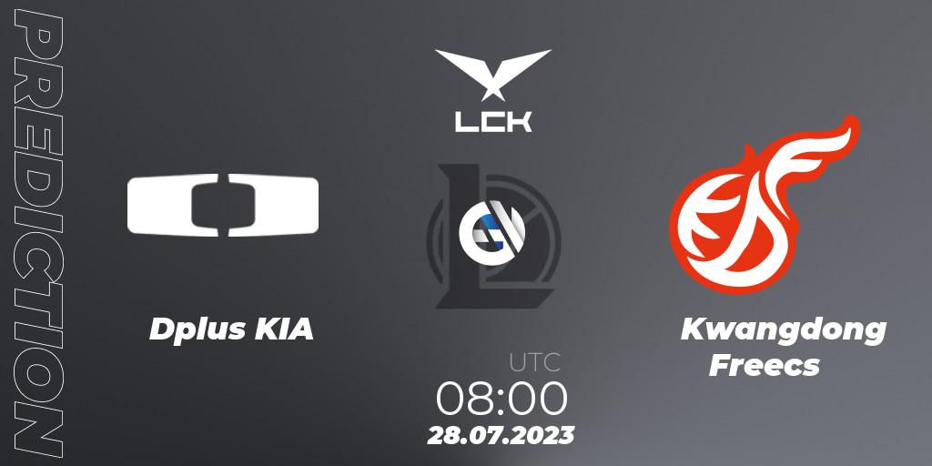 Prognose für das Spiel Dplus KIA VS Kwangdong Freecs. 28.07.23. LoL - LCK Summer 2023 Regular Season