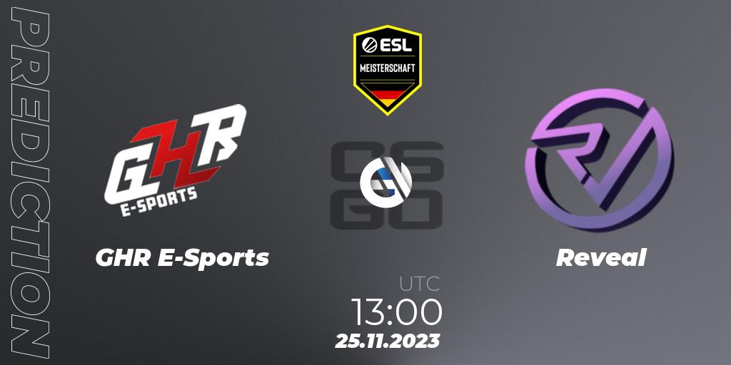 Prognose für das Spiel GHR E-Sports VS Reveal. 25.11.23. CS2 (CS:GO) - ESL Meisterschaft: Autumn 2023