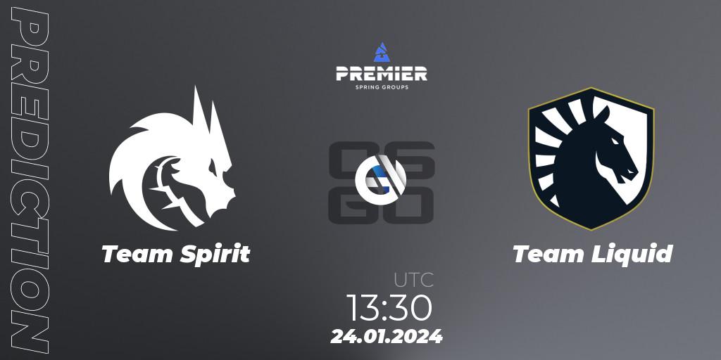 Prognose für das Spiel Team Spirit VS Team Liquid. 24.01.24. CS2 (CS:GO) - BLAST Premier: Spring Groups 2024