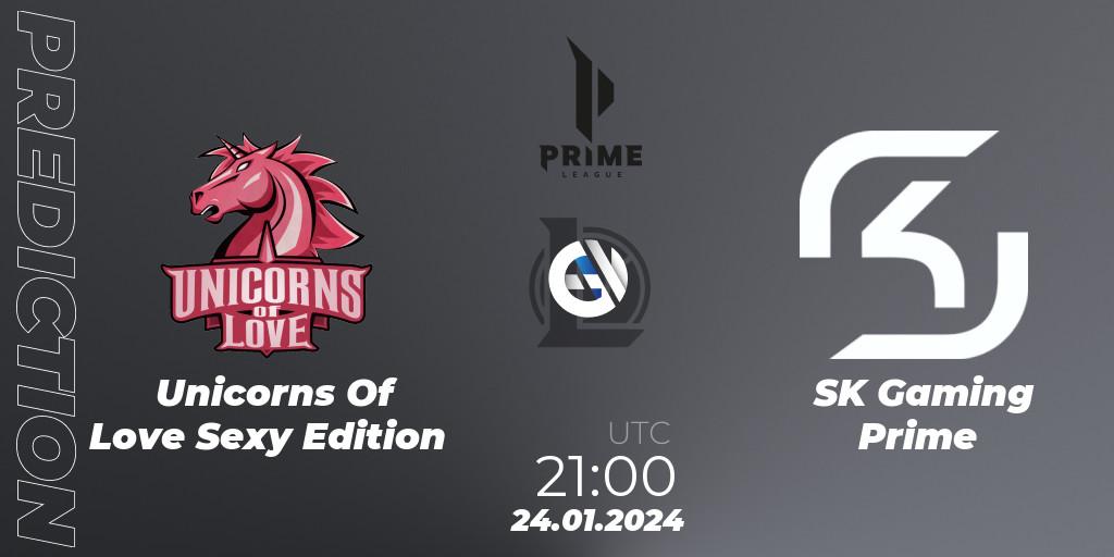 Prognose für das Spiel Unicorns Of Love Sexy Edition VS SK Gaming Prime. 24.01.24. LoL - Prime League Spring 2024 - Group Stage