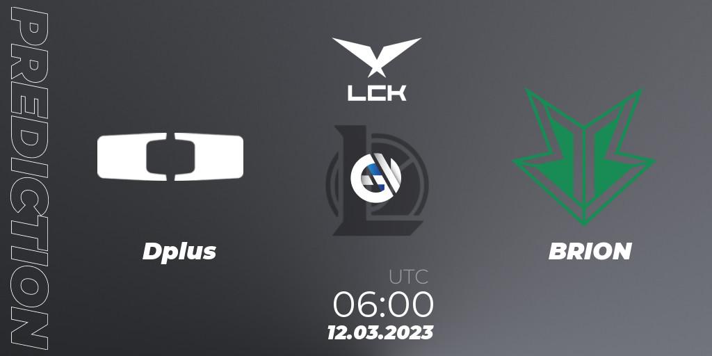 Prognose für das Spiel Dplus VS BRION. 12.03.23. LoL - LCK Spring 2023 - Group Stage
