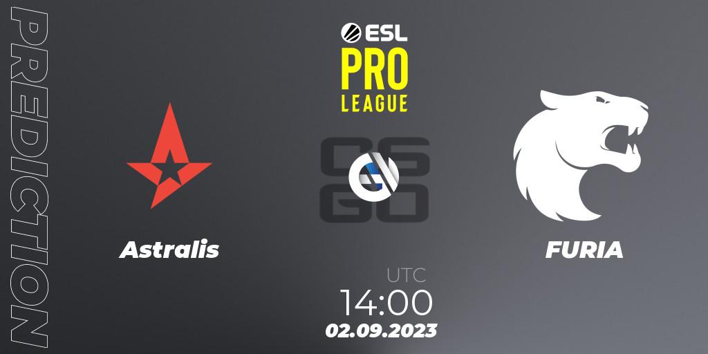 Prognose für das Spiel Astralis VS FURIA. 02.09.2023 at 14:30. Counter-Strike (CS2) - ESL Pro League Season 18