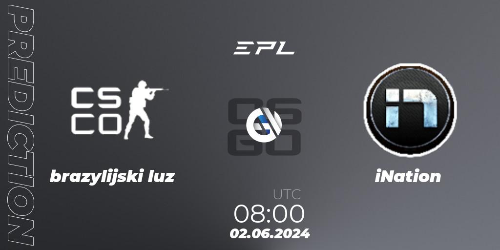 Prognose für das Spiel brazylijski luz VS iNation. 02.06.2024 at 10:30. Counter-Strike (CS2) - European Pro League Season 16
