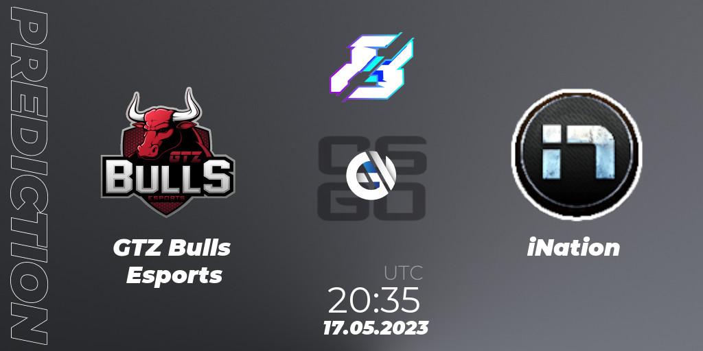Prognose für das Spiel GTZ Bulls Esports VS iNation. 17.05.23. CS2 (CS:GO) - Gamers8 2023 Europe Open Qualifier 1