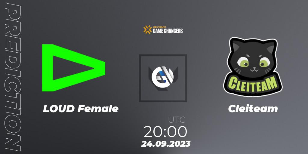 Prognose für das Spiel LOUD Female VS Cleiteam. 24.09.23. VALORANT - VCT 2023: Game Changers Brazil Series 2